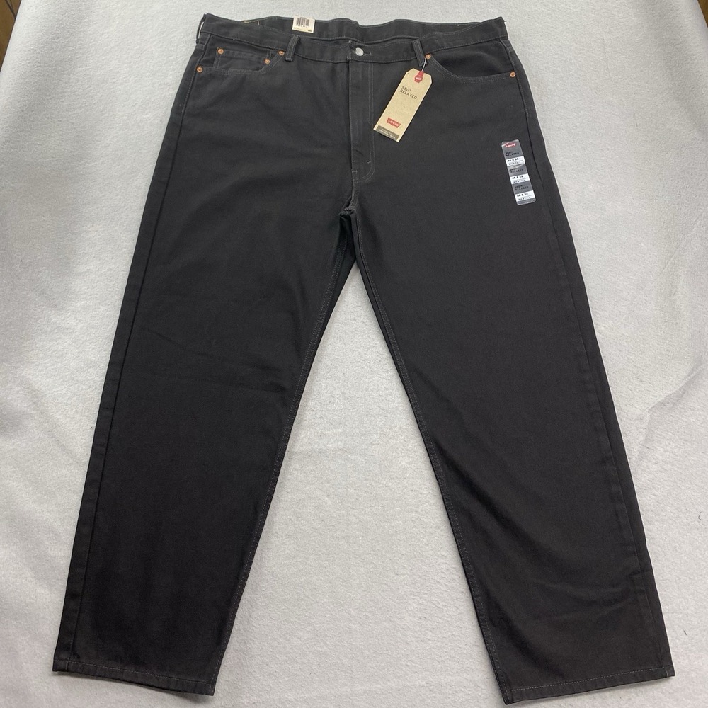Levis Jeans Mens 46x32 Black Denim Pants 550 Relaxed Fit Tapered Leg Big Tall